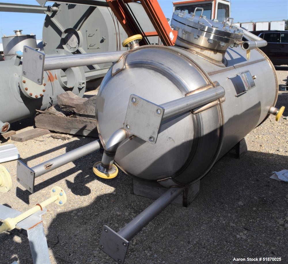Unused- Apache Stainless Pressure Tank, 695 Gallon, 304L Stainless Steel, Vertical. 48" Diameter x 72" straight side, 2:1 elliptical top & bottom. Internal rated 150 psi / Full Vacuum at -20 to 250 d...