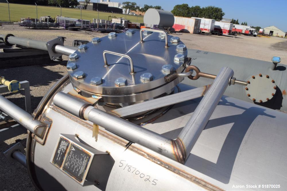 Unused- Apache Stainless Pressure Tank, 695 Gallon, 304L Stainless Steel, Vertical. 48" Diameter x 72" straight side, 2:1 elliptical top & bottom. Internal rated 150 psi / Full Vacuum at -20 to 250 d...