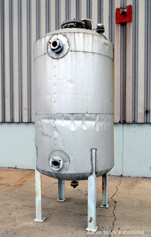 Used Arrow Tank & Engineering Pressure Tank, 570 Gallons, 304L Stainless Steel, Vertical. Approximate 48” diameter x 68” straight side, dished top and bottom. Internal rated Full Vacuum & 50psi at -2...