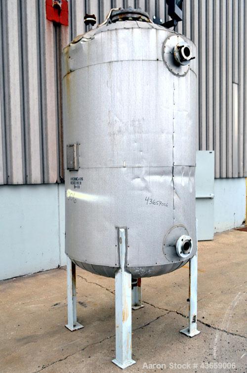 Used- Arrow Tank & Engineering Pressure Tank, 570 Gallons, 304L Stainless Steel, Vertical. Approximate 48” diameter x 68” st...