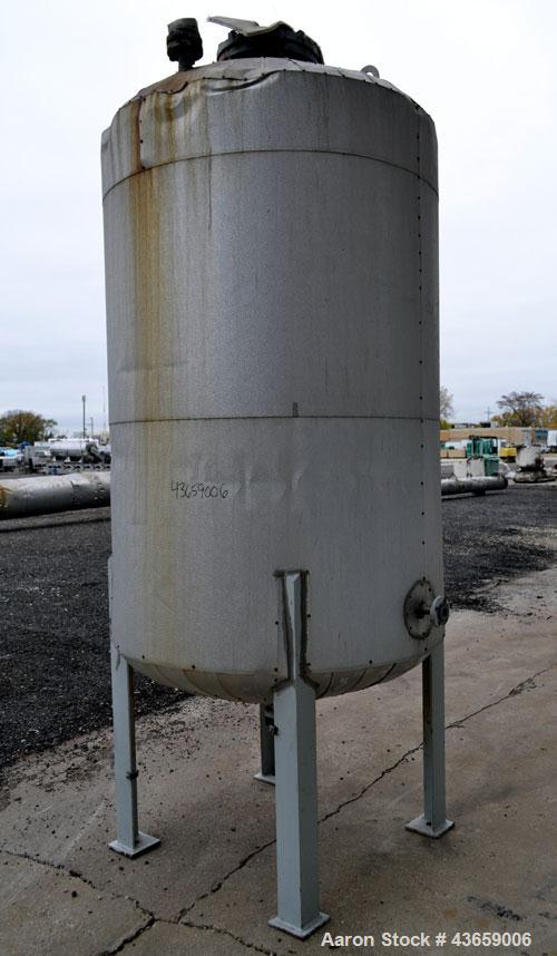 Used- Arrow Tank & Engineering Pressure Tank, 570 Gallons, 304L Stainless Steel, Vertical. Approximate 48” diameter x 68” st...