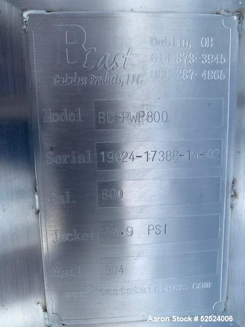 Used BC Cast 800 Gallon Stainless Steel