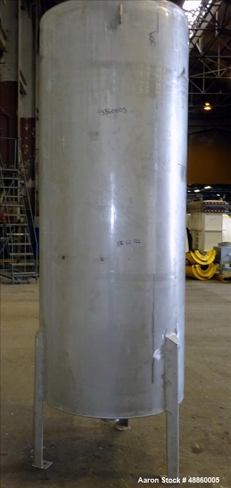 Used Bendel Tank, Approximate 500 Gallon, 304L Stainless Steel, Vertical.