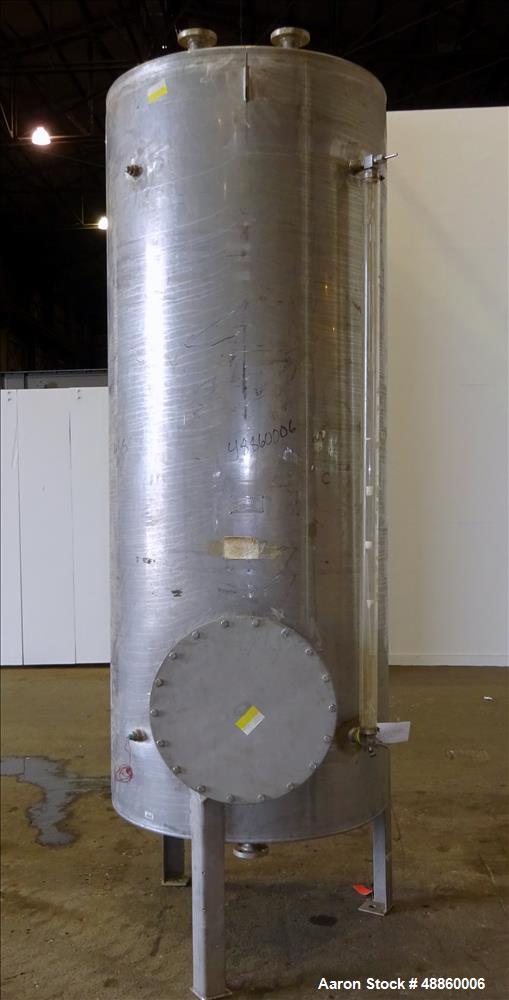 Used Bendel Tank, Approximate 500 Gallon, 304L Stainless Steel, Vertical.