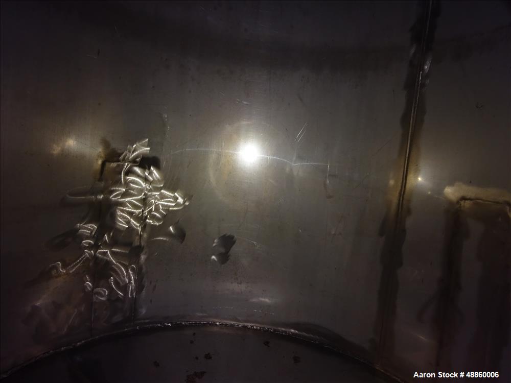 Used Bendel Tank, Approximate 500 Gallon, 304L Stainless Steel, Vertical.