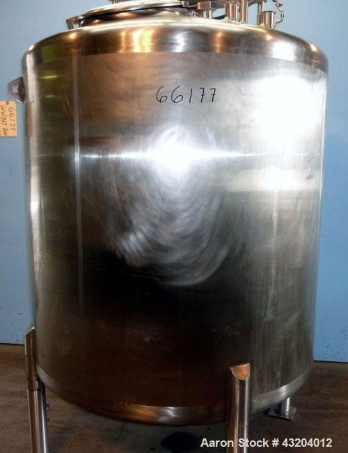 Used- Cherry Burrell Tank, 750 Gallon, Stainless Steel, Vertical.  60" Diameter x 55-1/2" straight side, dished top and bott...