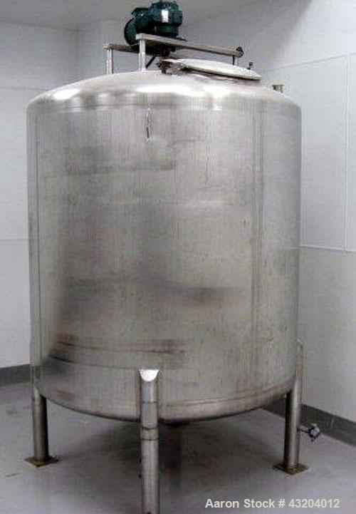 Used Cherry Burrell Tank, 750 Gallon, Stainless Steel, Vertical.  60" Diameter x 55-1/2" straight side, dished top and bottom.  Stainless steel agitator bridge with a 1-1/2 hp, 1730 rpm drive with a ...