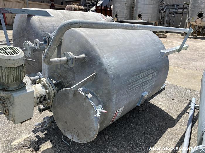 Used Circleville Metal Works 750 Gallon 304 Stainless Steel Mix Tank | Anchor Agitator | 5 HP Motor | Dished Top & Bottom