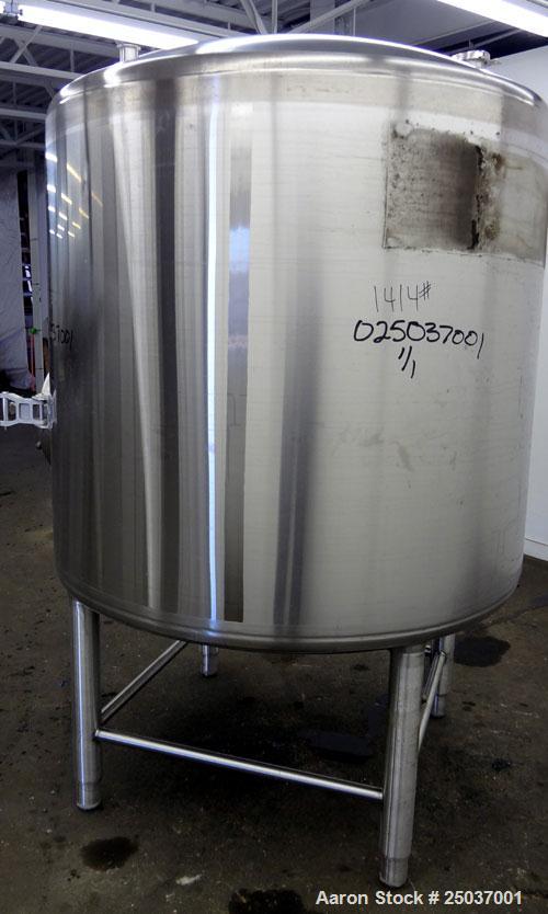 Used DCI WFI Storage Pressure Tank, 500 Gallon, 316L Stainless Steel, Vertical. 53-3/4” Diameter x 44” straight side, dished top and bottom. Internal rated +30/-15 psi at 250 degrees F. Openings top ...
