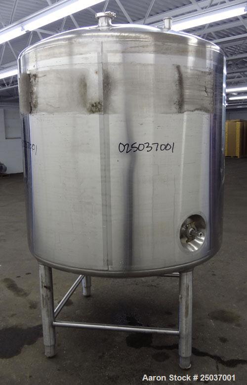 Used DCI WFI Storage Pressure Tank, 500 Gallon, 316L Stainless Steel, Vertical. 53-3/4” Diameter x 44” straight side, dished top and bottom. Internal rated +30/-15 psi at 250 degrees F. Openings top ...
