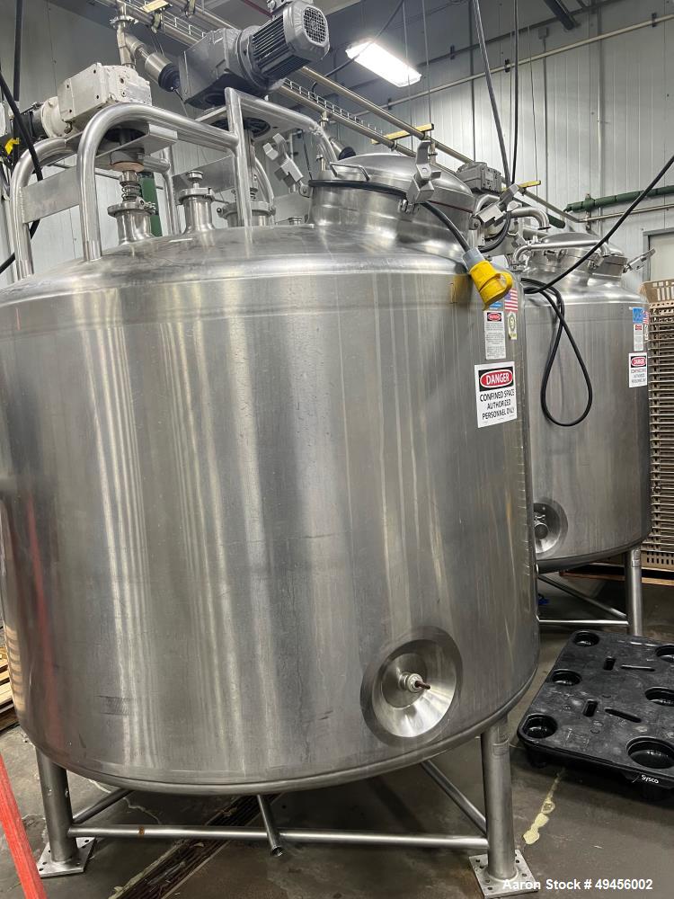 Used DCI Jacketed Tank, 900 Gallon