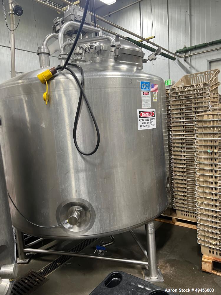 Used DCI Jacketed Tank, 900 Gallon