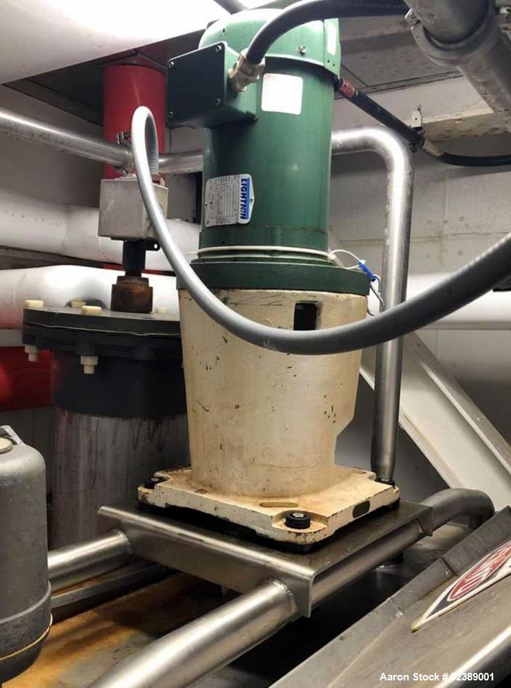 Used DCI Jacketed Mix Tank, Approximate 750 Gallon, 316 Stainless Steel, Vertical. Approximate 53.75" diameter x 81" deep. Flat top with 1/2 hinged cover, sloped bottom. 304 Stainless steel dimple ja...