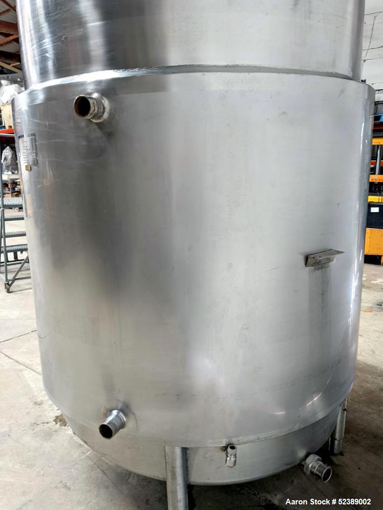 Used- DCI Jacketed Mix Tank, Approximate 750 Gallon, 316 Stainless Steel, Vertical. Approximate 53.75" diameter x 81" deep. ...