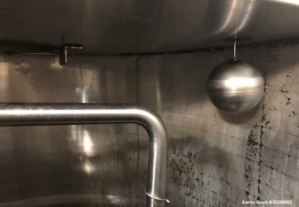 Used- DCI Jacketed Mix Tank, Approximate 750 Gallon, 316 Stainless Steel, Vertical. Approximate 53.75" diameter x 81" deep. ...