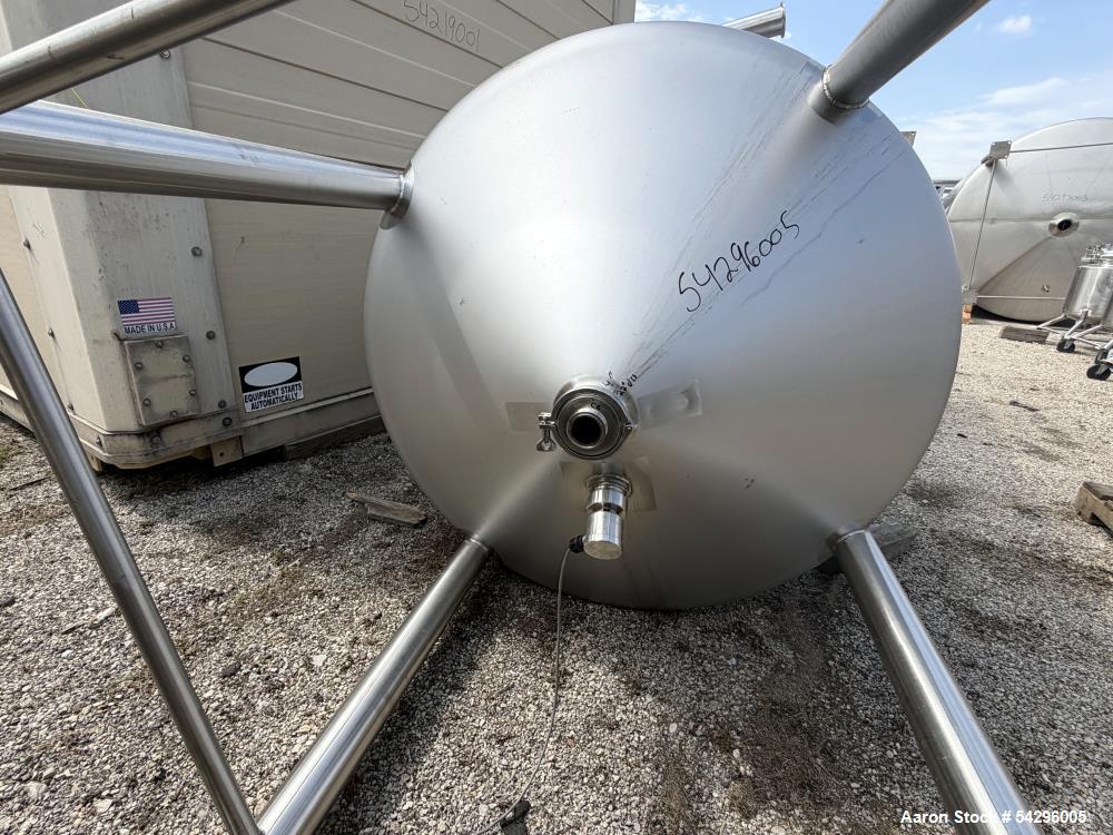 Used Feldmeier 600 Gallon Stainless Steel Tank – Vertical Cone Bottom Vessel wit