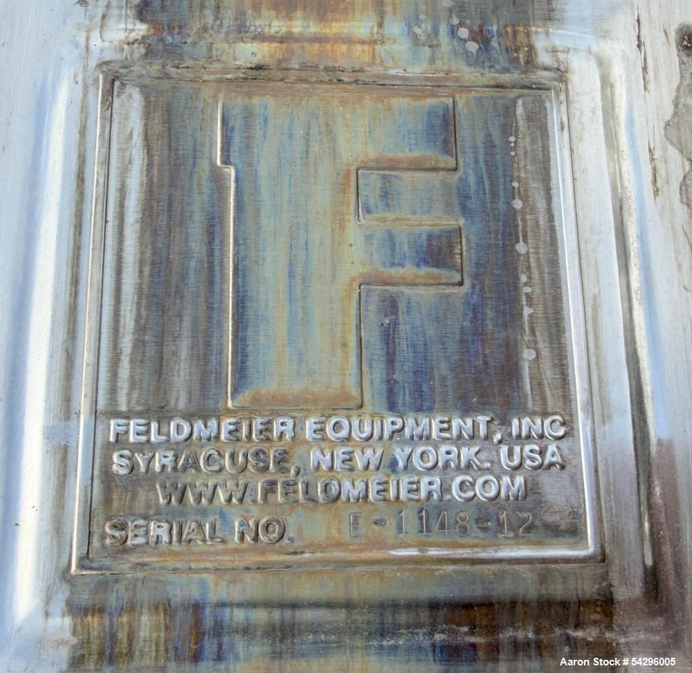Used Feldmeier 600 Gallon Stainless Steel Tank – Vertical Cone Bottom Vessel wit