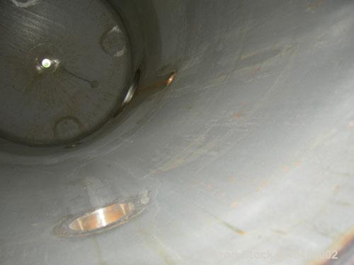 Used Four Corp pressure tank, 525 gallon, 316 stainless steel, vertical. 42" diameter x 86" straight side, dished top and bottom. Internal rated 40/-15 psi at 400 deg F. Openings: top 1 1/2", (3) 2",...