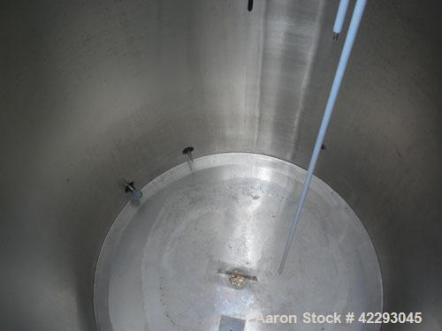 Used Hartel Tank, 500 Gallon, 304 Stainless Steel, Vertical. 48" Diameter x 66" straight side. Flat top and bottom. Openings: top (3) 1-1/2" tri-clamp, 2" tri-clamp, (3) 3" tri-clamp, 16" manway with...