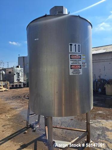 Used Lee 500 Gallon Jacketed Stainless Tank – Double Motion Agitation, 100 PSI, 3-Zone, 304 SS, 7.5 HP Drive