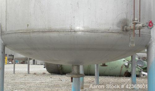 Used Lee Metal Products Pressure Tank, 500 gallon, model DBT, 316 stainless steel, vertical. Approximate 48" diameter x 60" straight side, dish top and bottom. Internal rated 25 and full vacuum at 26...