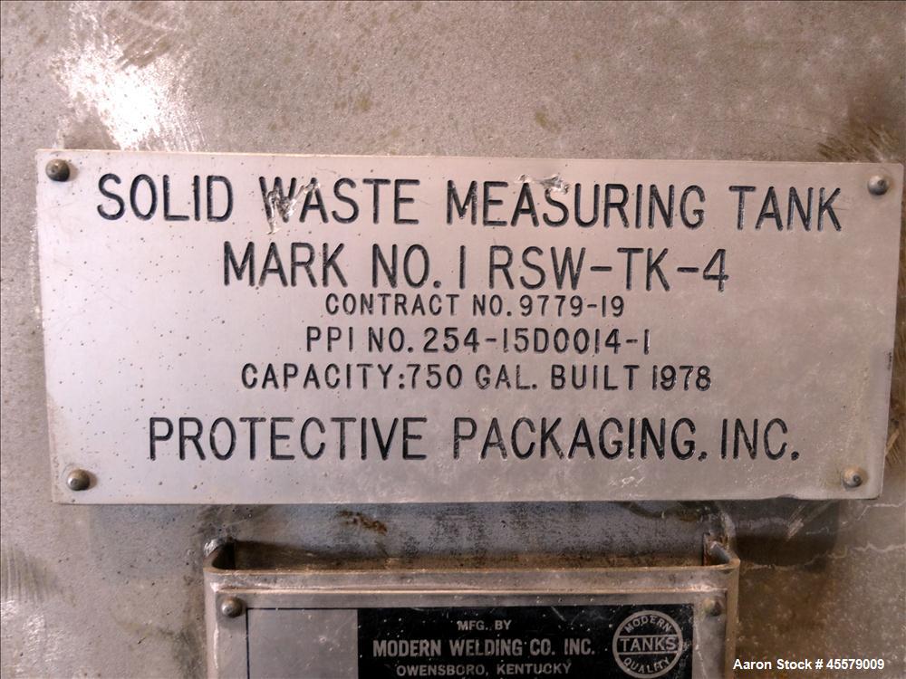 Unused- Modern Welding Tank, 750 Gallon, 304 Stainless Steel