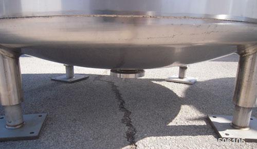 Unused- Mueller Pressure Tank, 500 Gallon, Model "F", 304 stainless steel, vertical. 48" diameter x 72" straight side, dished top and bottom. Internal rated 30 psi at 350 deg F and -20 deg F at 30 ps...