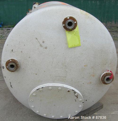 Used Niles Steel Pressure Tank, 875 Gallon, 304 Stainless Steel, Vertical. 60" diameter x 66" straight side. Dished top and bottom. Internal rated 50 PSI at 300 Degrees F. Openings top (3) 2", 18" ma...