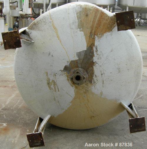 Used Niles Steel Pressure Tank, 875 Gallon, 304 Stainless Steel, Vertical. 60" diameter x 66" straight side. Dished top and bottom. Internal rated 50 PSI at 300 Degrees F. Openings top (3) 2", 18" ma...