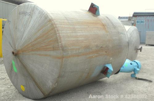 Used Tank, 750 Gallon, 304 Stainless Steel, Vertical. 56" Diameter x 70" straight side, dished 316 stainless steel top, coned bottom. Off center top entering Lightnin agitator, model N33G-150, 1-1/2"...