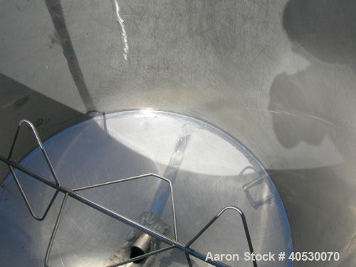 Used - Tank, 600 gallon, 316 stainless steel, vertical. 60" diameter x 48" straight side. Open top, no cover, coned bottom. Side entering agitator bar, no drive. 3" side bottom outlet, modified 3" bo...
