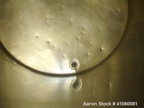 Used Tank, 500 Gallon, Stainless Steel. 50" diameter x 64" straight side, open top, flat bottom.