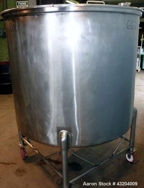 Used 500 Gallon Tank.Stainless steel dish bottom, portable.