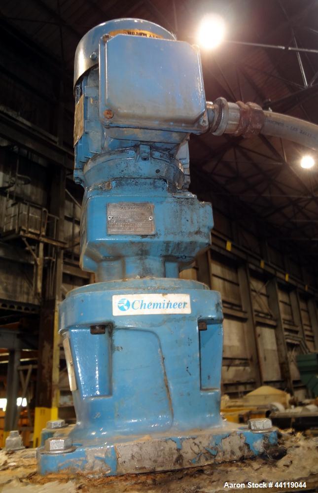 Used Tank, 750 Gallon, 316 Stainless Steel, Vertical. Approximate 60" diameter x 63" straight side, dished top and bottom. Top entering Chemineer agitator, serial# 550948-1. Approximate 1-1/2" diamet...