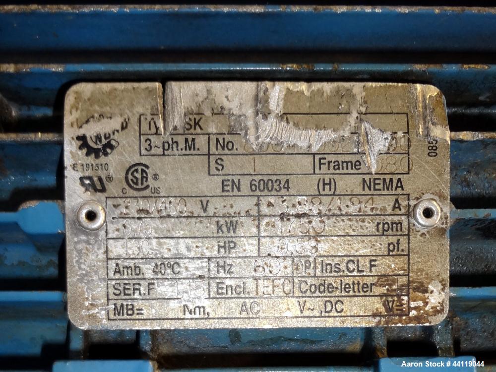 Used Tank, 750 Gallon, 316 Stainless Steel, Vertical. Approximate 60" diameter x 63" straight side, dished top and bottom. Top entering Chemineer agitator, serial# 550948-1. Approximate 1-1/2" diamet...