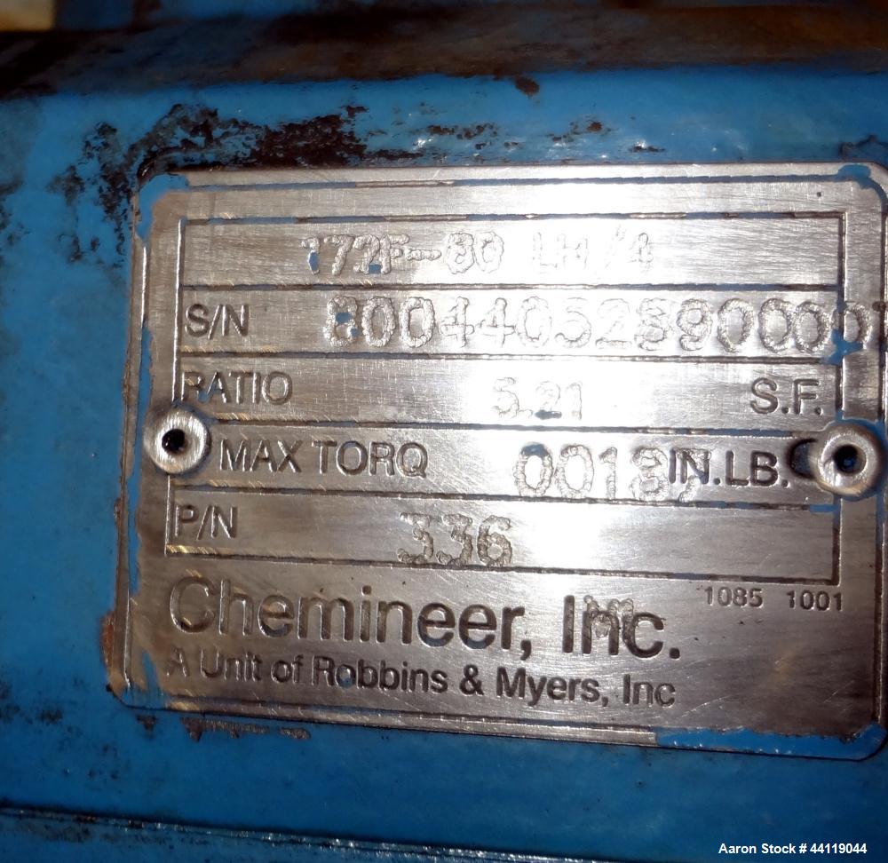 Used Tank, 750 Gallon, 316 Stainless Steel, Vertical. Approximate 60" diameter x 63" straight side, dished top and bottom. Top entering Chemineer agitator, serial# 550948-1. Approximate 1-1/2" diamet...