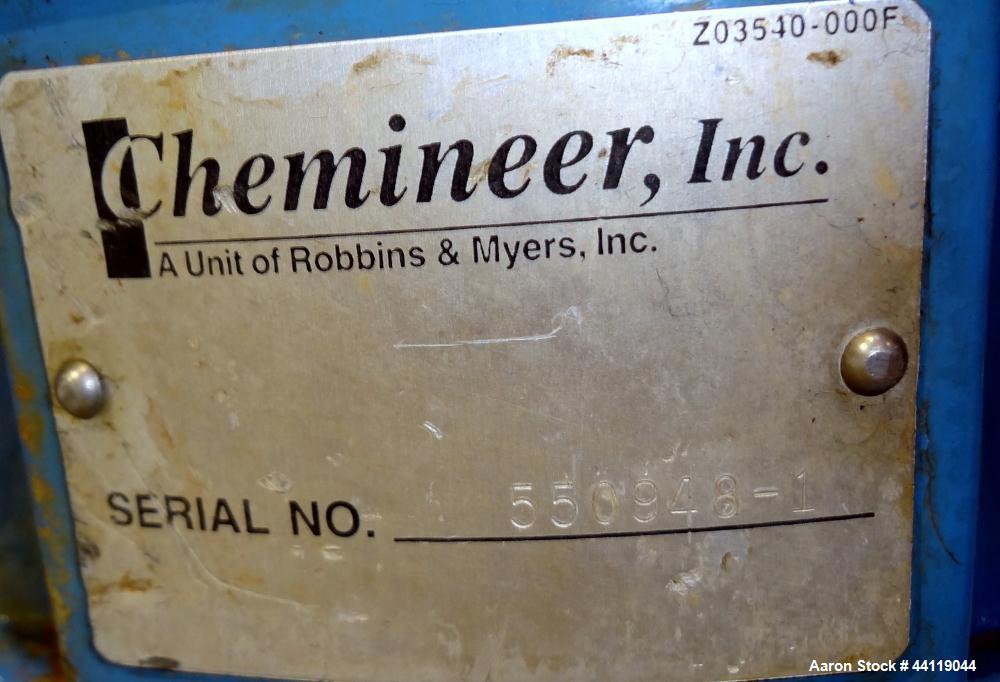 Used Tank, 750 Gallon, 316 Stainless Steel, Vertical. Approximate 60" diameter x 63" straight side, dished top and bottom. Top entering Chemineer agitator, serial# 550948-1. Approximate 1-1/2" diamet...