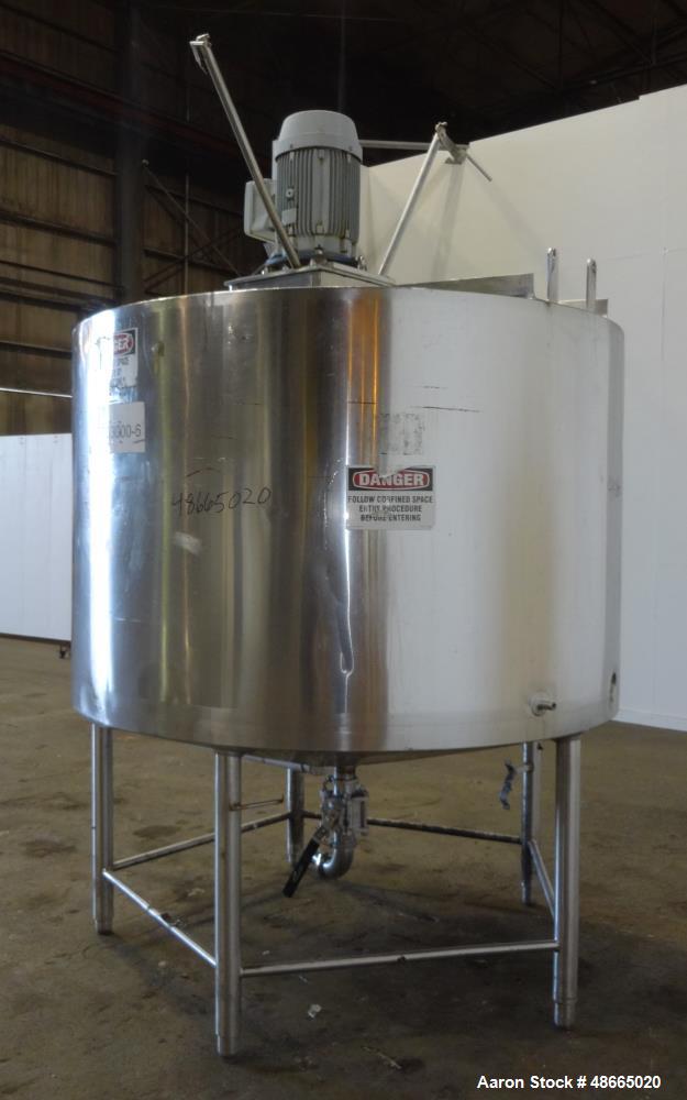 Used Walker Stainless Jacketed Tank, Model PZ-CB, 800 Gallon, 316 Stainless Ste