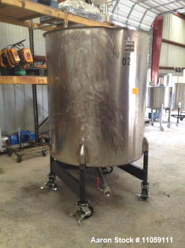 Used- 560 Gallon Perma-San, Model 560OVC Stainless Steel Tank. 4'2" diameter x 4'10" T/T. Open top and dish bottom, 7'11" OA...