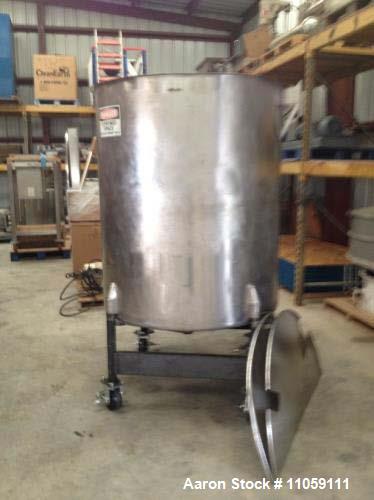 Used- 560 Gallon Perma-San, Model 560OVC Stainless Steel Tank. 4'2" diameter x 4'10" T/T. Open top and dish bottom, 7'11" OA...