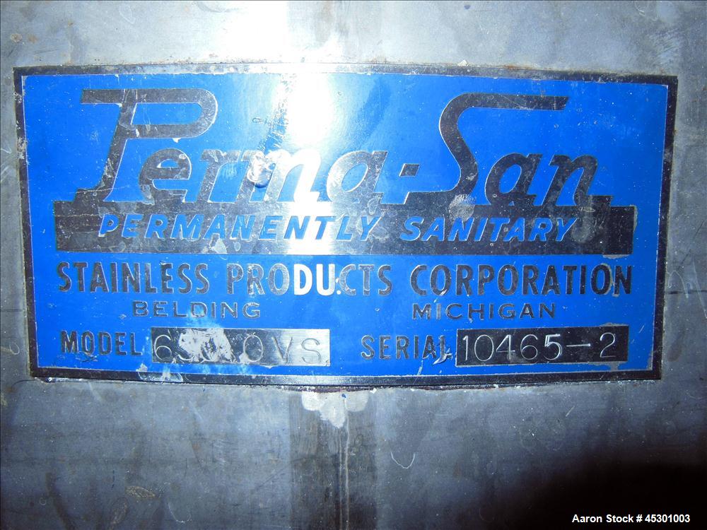 Used- 650 Gallon Stainless Steel Perma-San Tank, Model 650OVS