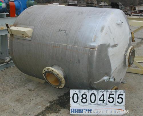 USED: Piersol Pine Mfg Co tank, 750 gallons, 304 stainless steel,vertical. 60" diameter x 70" straight side, dished heads. Vessel ratedfor 50/FV psi @ 170 deg F. Top openings: (1) 8", (2) 5" sanitary...