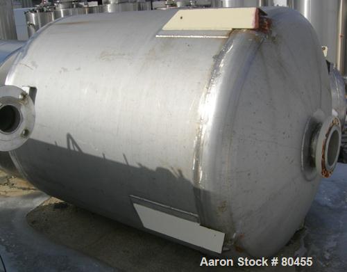 USED: Piersol Pine Mfg Co tank, 750 gallons, 304 stainless steel,vertical. 60" diameter x 70" straight side, dished heads. Vessel ratedfor 50/FV psi @ 170 deg F. Top openings: (1) 8", (2) 5" sanitary...