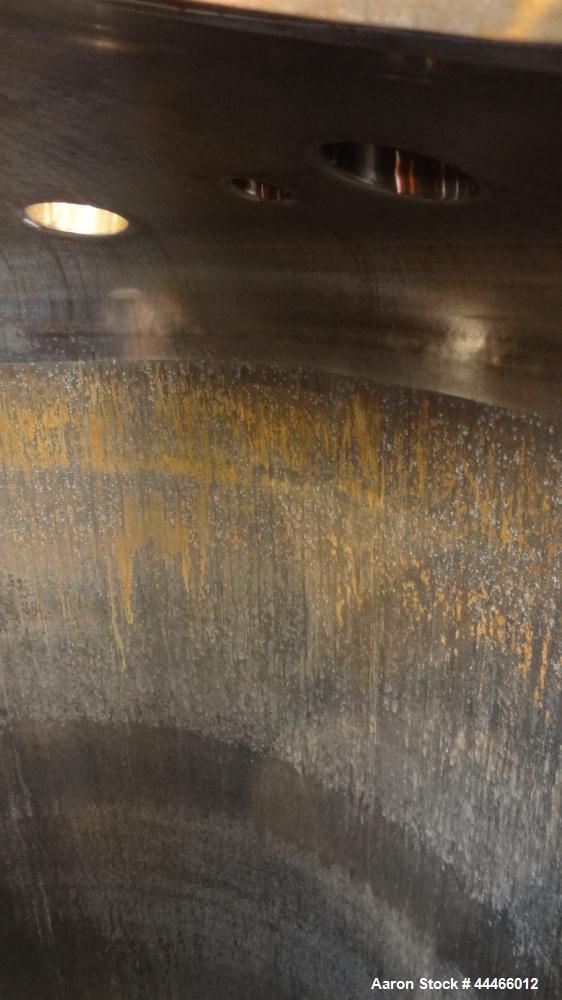 Used Precision Stainless Pressure Tank, 3000 Liter (792 Gallon), 316L Stainless Steel, Vertical. 48" Diameter x 100" straight side, dished top and bottom. Internal rated 45 psi at 300 degrees F, desi...