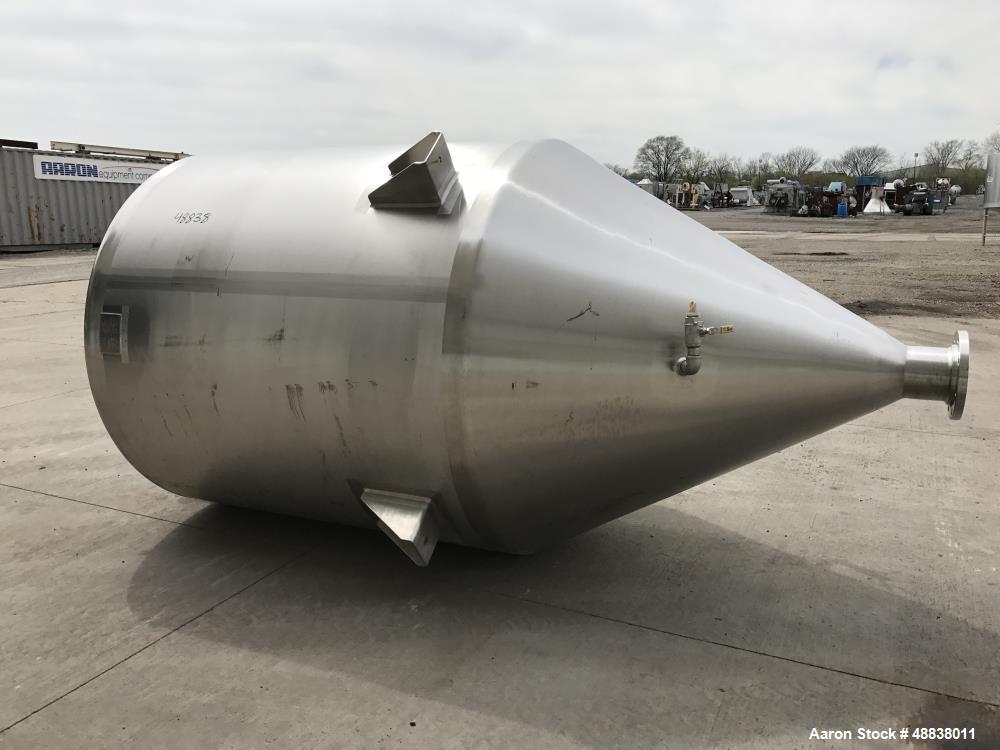 Used Precision Stainless Tank, Approximately 943 Gallon, 304L Stainless Steel,