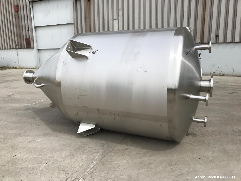 Used Precision Stainless Tank, Approximately 943 Gallon, 304L Stainless Steel,