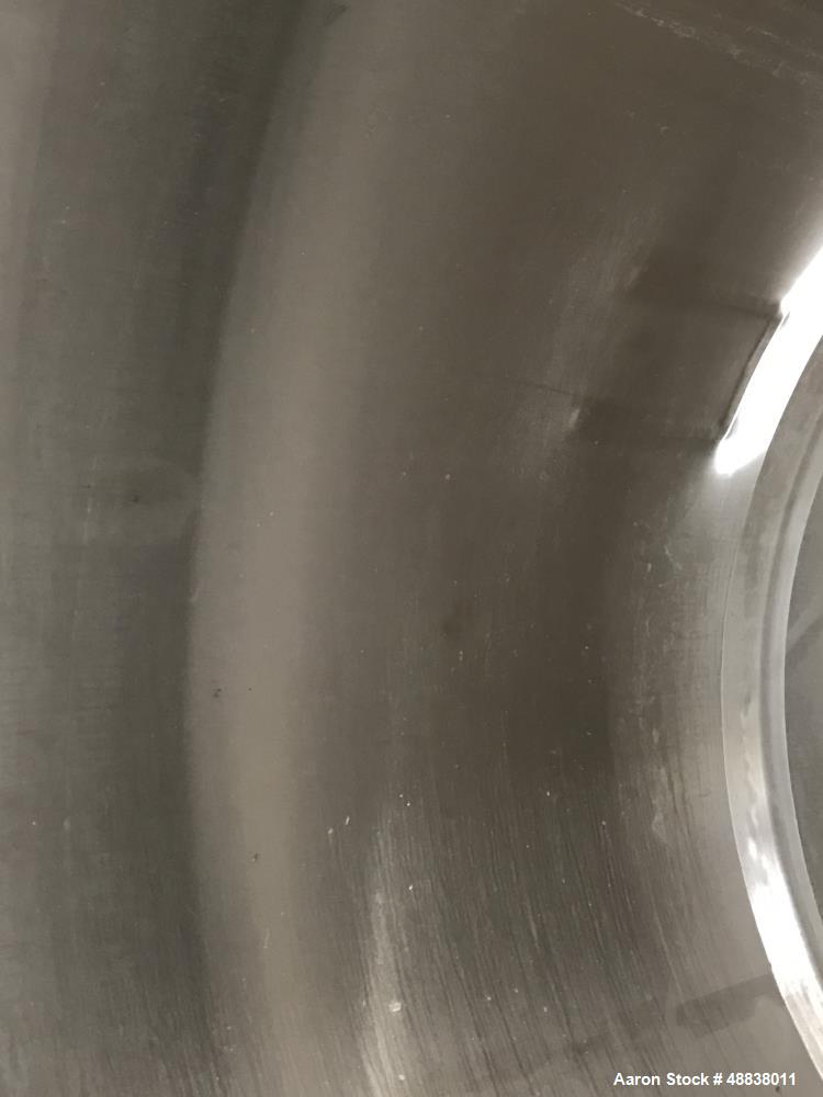 Used Precision Stainless Tank, Approximately 943 Gallon, 304L Stainless Steel,