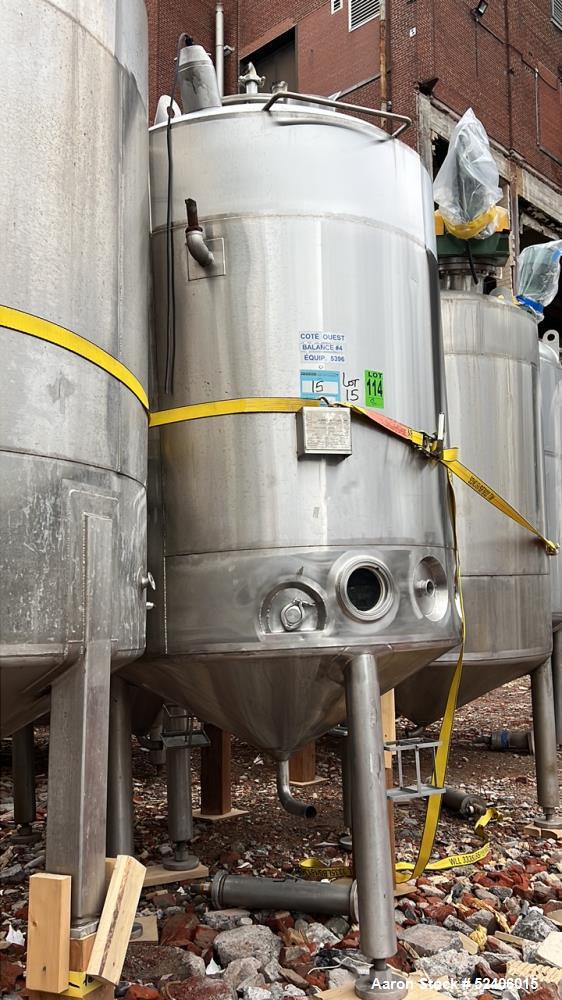 Used Robert Mitchell Balance Jacketed Tank, Approximate 700 Gallon, 304 Stainles