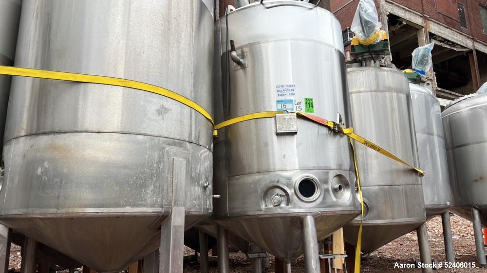 Used Robert Mitchell Balance Jacketed Tank, Approximate 700 Gallon, 304 Stainles