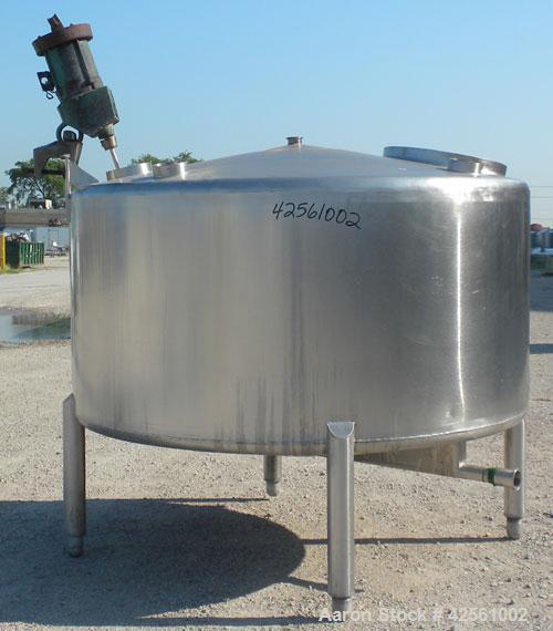 Used St. Regis Tank, Approximately 500 Gallon, 316 Stainless Steel, Vertical. 66" Diameter x 30" straight side, slight cone top and bottom. Lightnin clamp on agitator, model ND-1A. 1/2" Diameter shaf...